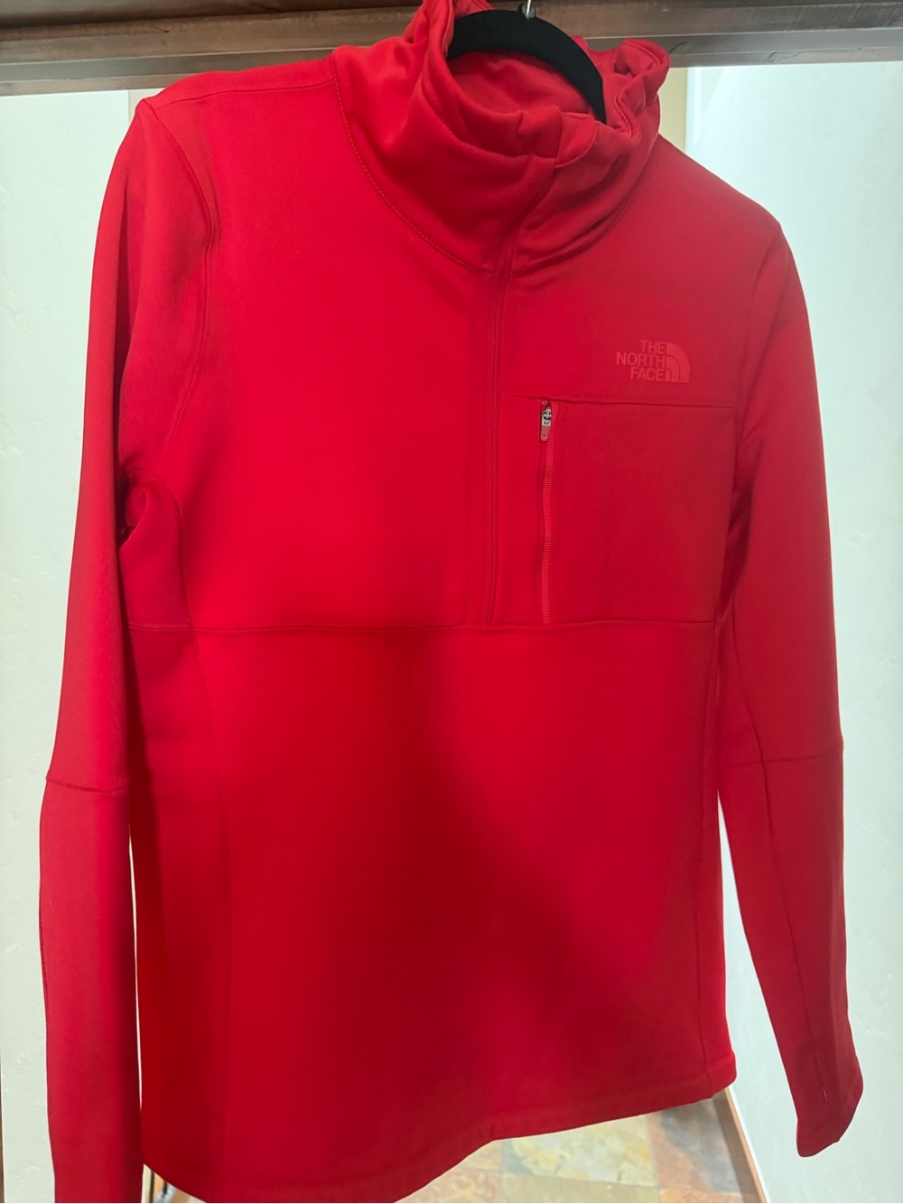 The North Face Men's Red Zip-Front Fleece Pullover